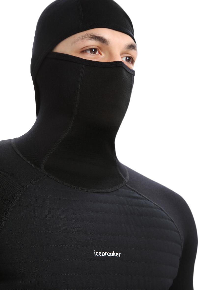 Base Layers Icebreaker ZoneKnit™ Merino Insulated Long Sleeve Hoodie Homme Noir | FR 1330SGLO